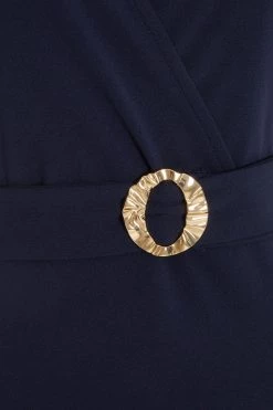 Quiz Navy Blue Wrap Belt Detail Frill Midi Dress -Quiz Store Online unnamed file 10