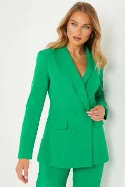 Quiz Green Double Breasted Tailored Blazer
