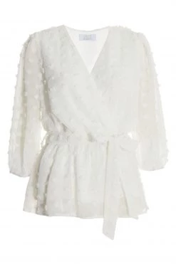 Quiz Cream Chiffon Wrap Peplum Top -Quiz Store Online unnamed file 1021