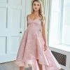 Quiz Pink Lace Strappy V Neck Dip Hem Dress -Quiz Store Online unnamed file 103