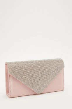 Quiz Blue Satin Diamante Flap Clutch Bag -Quiz Store Online unnamed file 1057