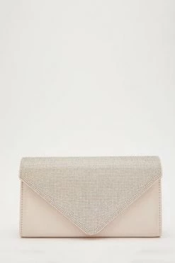 Quiz Blue Satin Diamante Flap Clutch Bag -Quiz Store Online unnamed file 1058