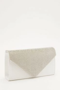 Quiz Blue Satin Diamante Flap Clutch Bag -Quiz Store Online unnamed file 1059