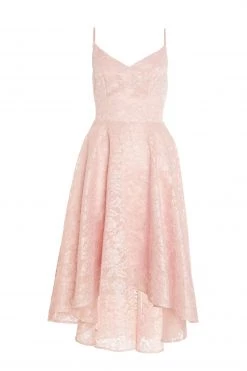 Quiz Pink Lace Strappy V Neck Dip Hem Dress -Quiz Store Online unnamed file 106