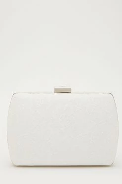 Quiz White Glitter Lace Box Bag