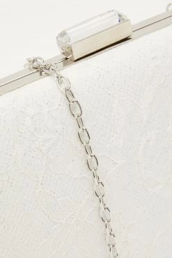 Quiz White Glitter Lace Box Bag -Quiz Store Online unnamed file 1063