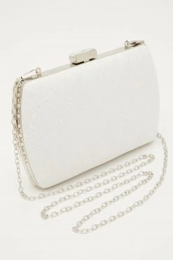 Quiz White Glitter Lace Box Bag -Quiz Store Online unnamed file 1064