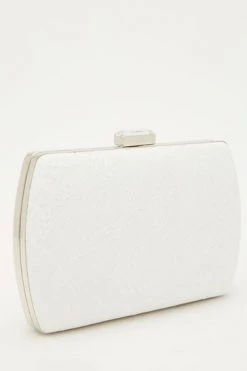 Quiz White Glitter Lace Box Bag -Quiz Store Online unnamed file 1065