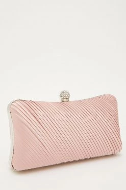 Quiz Pink Pleated Diamante Pillow Box Bag -Quiz Store Online unnamed file 1068