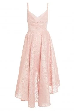 Quiz Pink Lace Strappy V Neck Dip Hem Dress -Quiz Store Online unnamed file 107