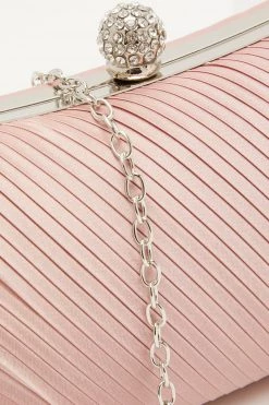 Quiz Pink Pleated Diamante Pillow Box Bag -Quiz Store Online unnamed file 1070