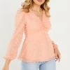 Quiz Pink Chiffon Peplum Top