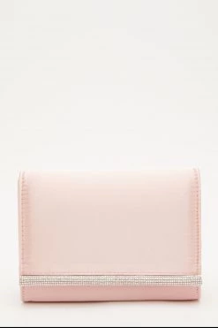 Quiz Pink Satin Diamante Strip Clutch Bag -Quiz Store Online unnamed file 1109