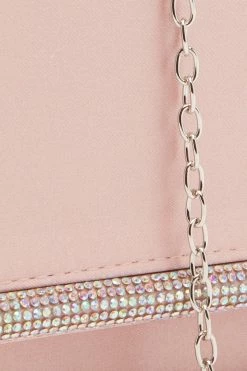 Quiz Pink Satin Diamante Strip Clutch Bag -Quiz Store Online unnamed file 1110