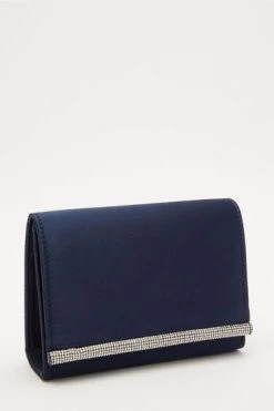 Quiz Pink Satin Diamante Strip Clutch Bag -Quiz Store Online unnamed file 1113