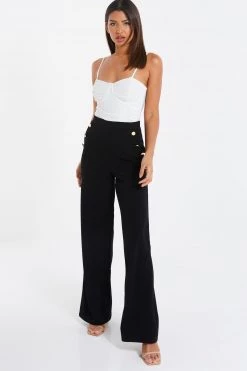 Quiz Black High Waist Palazzo Trousers
