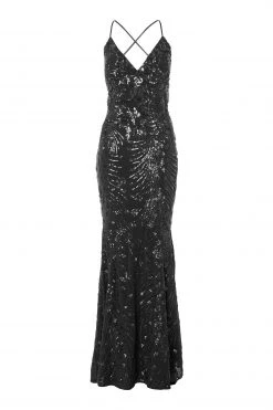 Quiz Black Sequin Cross Back Maxi Dress -Quiz Store Online unnamed file 113