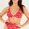 Quiz Multi Tropical Print Frill Bikini Top