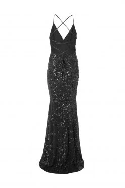 Quiz Black Sequin Cross Back Maxi Dress -Quiz Store Online unnamed file 114