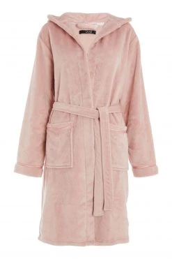 Quiz Pink Luxury Fleece Trim Hooded Dressing Gown -Quiz Store Online unnamed file 1151