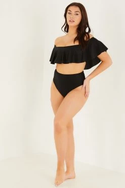 Quiz Black Textured Frill Bikini Top -Quiz Store Online unnamed file 1156