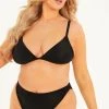 Quiz Black Textured Bikini Top
