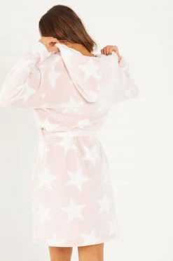 Quiz Pink Embossed Hooded Dressing Gown -Quiz Store Online unnamed file 1186