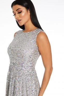 Quiz Grey Sequin Embellished Maxi Dress -Quiz Store Online unnamed file 120