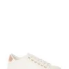 Quiz White White Faux Croc Lace Up Trainer With Rose Diamante Back