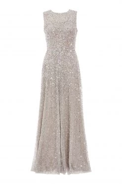 Quiz Grey Sequin Embellished Maxi Dress -Quiz Store Online unnamed file 121