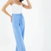 Quiz Blue Tie Belt Palazzo Trousers