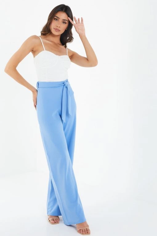 Quiz Blue Tie Belt Palazzo Trousers -Quiz Store Online unnamed file 1228