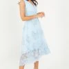 Quiz Blue Lace Dip Hem Dress