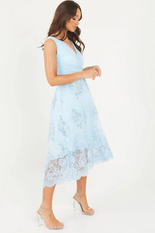 Quiz Blue Lace Dip Hem Dress -Quiz Store Online unnamed file 124