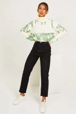 Quiz Black Denim Stretch Mom Jeans