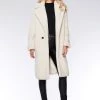 Quiz Cream Teddy Button Front Coat
