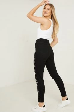 Quiz Black Denim Stud Detail Skinny Jeans -Quiz Store Online unnamed file 1277