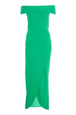 Quiz Green Ruched Bardot Maxi Dress -Quiz Store Online unnamed file 132