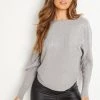 Quiz Grey Knitted Diamante Jumper
