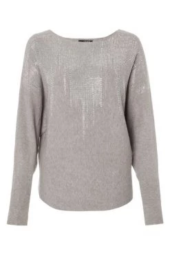 Quiz Grey Knitted Diamante Jumper -Quiz Store Online unnamed file 1328