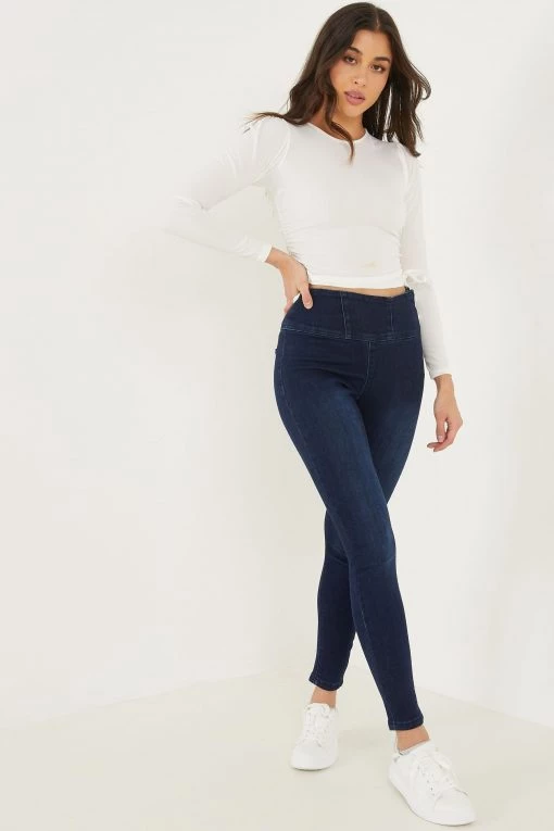 Quiz Blue Stretch High Waist Jeans -Quiz Store Online unnamed file 1335