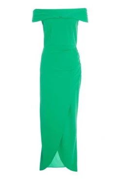 Quiz Green Ruched Bardot Maxi Dress -Quiz Store Online unnamed file 134