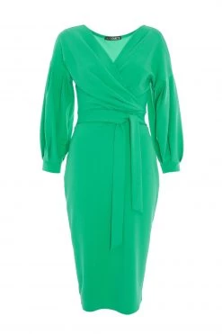 Quiz Green Bardot Puff Sleeve Dress -Quiz Store Online unnamed file 138
