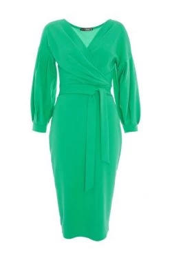 Quiz Green Bardot Puff Sleeve Dress -Quiz Store Online unnamed file 140