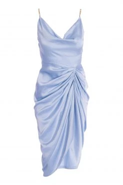 Quiz Blue Satin Chain Midi Dress -Quiz Store Online unnamed file 146