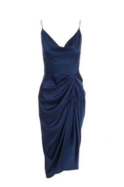 Quiz Blue Satin Chain Midi Dress -Quiz Store Online unnamed file 149