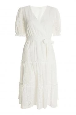 Quiz White Embroidered Wrap Tiered Midi Dress -Quiz Store Online unnamed file 155