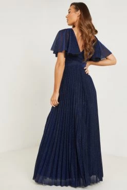 Quiz Blue Pleated Wrap Maxi Dress With Angelic Sleeves -Quiz Store Online unnamed file 160