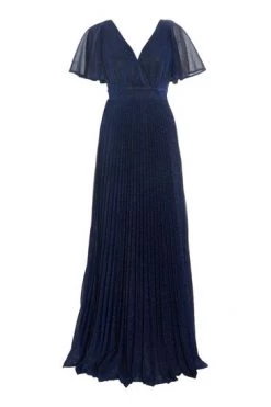 Quiz Blue Pleated Wrap Maxi Dress With Angelic Sleeves -Quiz Store Online unnamed file 163