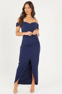 Quiz Blue Bardot Maxi Dress
